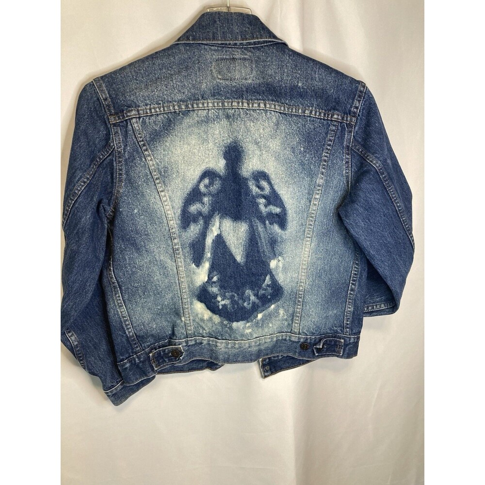 Levis Upcyled Jean Jacket XL Denim Trucker Faded Biker Street Rock 80s 90s Y2K